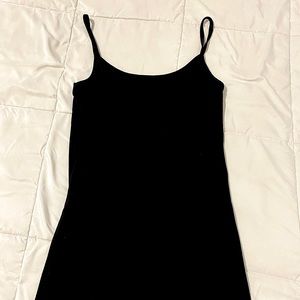 A cute black mini dress.
